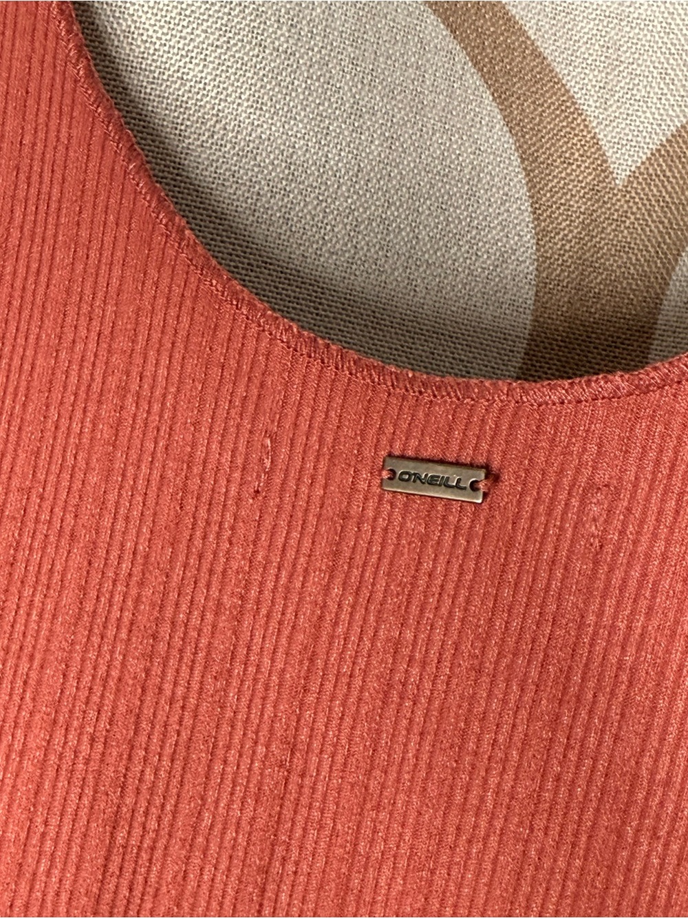 O'Neill Rust Coral Ribbed Button Tank - Picture 4 of 5